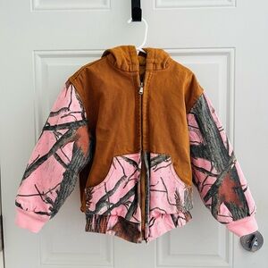 outdoor habitat pink and brown insulated utility kids coat size 4T